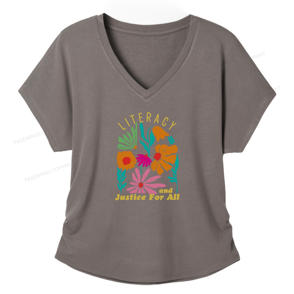 Pagewings Literacy And Justice Soft Women's Modal V-neck T-shirt