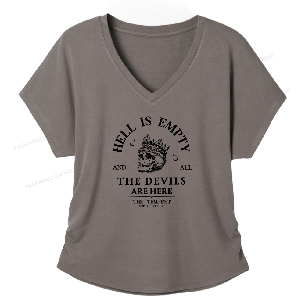 Pagewings Hell Is Empty And All The Devils Are Here Soft Women's Modal V-neck T-shirt