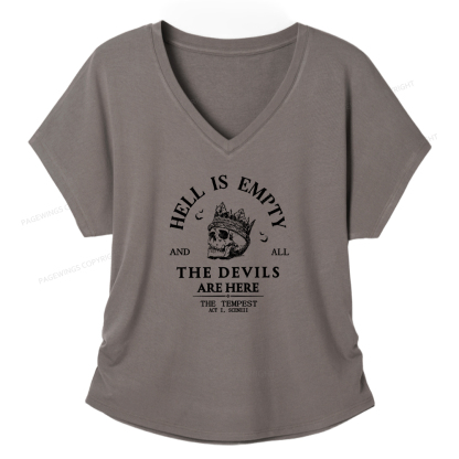 Pagewings Hell Is Empty And All The Devils Are Here Soft Women's Modal V-neck T-shirt
