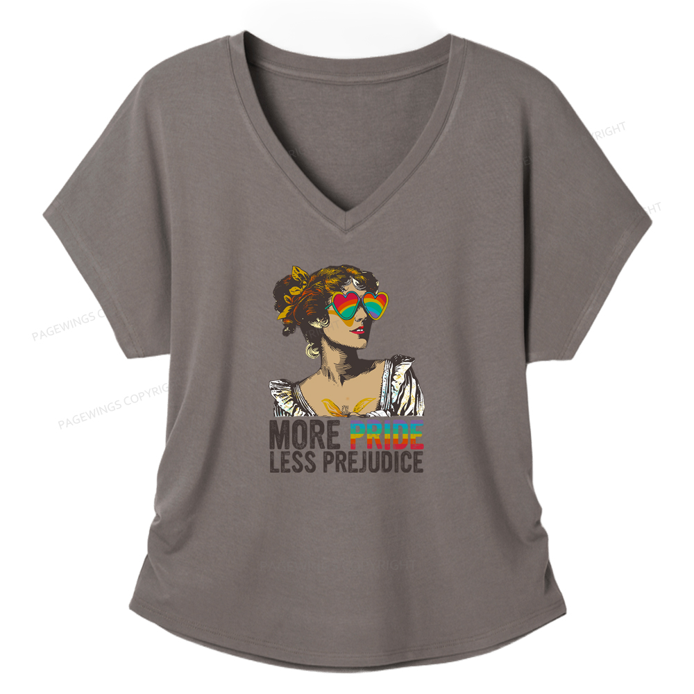 Pagewings More Pride Less Prejudice Soft Women's Modal V-neck T-shirt