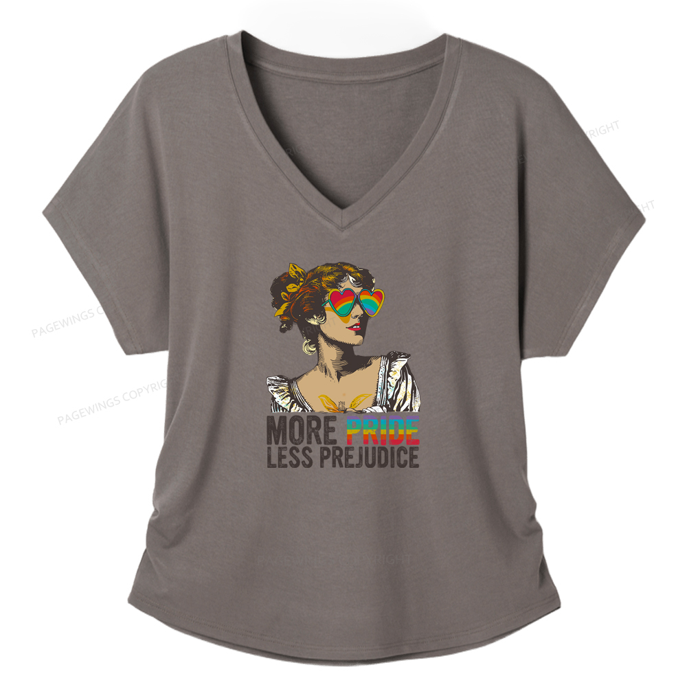 Pagewings More Pride Less Prejudice Soft Women's Modal V-neck T-shirt