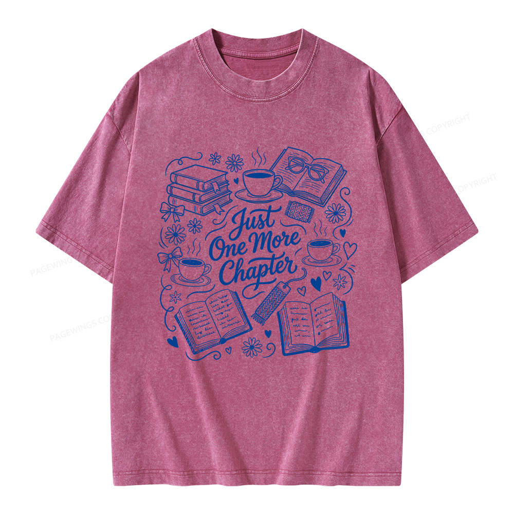 Pagewings Just One More Chapter Unisex Washed T-shirt