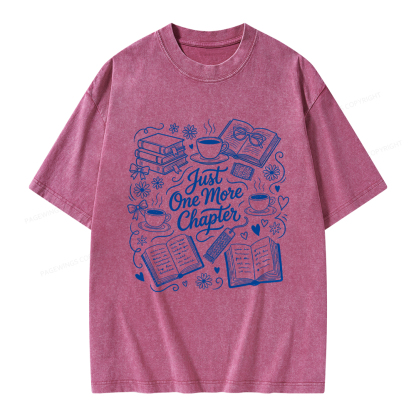 Pagewings Just One More Chapter Unisex Washed T-shirt