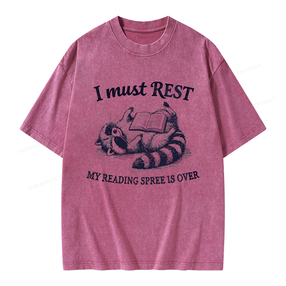 Pagewings My Reading Spree Is Over Unisex Washed T-shirt