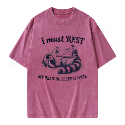 Pagewings My Reading Spree Is Over Unisex Washed T-shirt