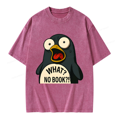 Pagewings What No Book Unisex Washed T-shirt