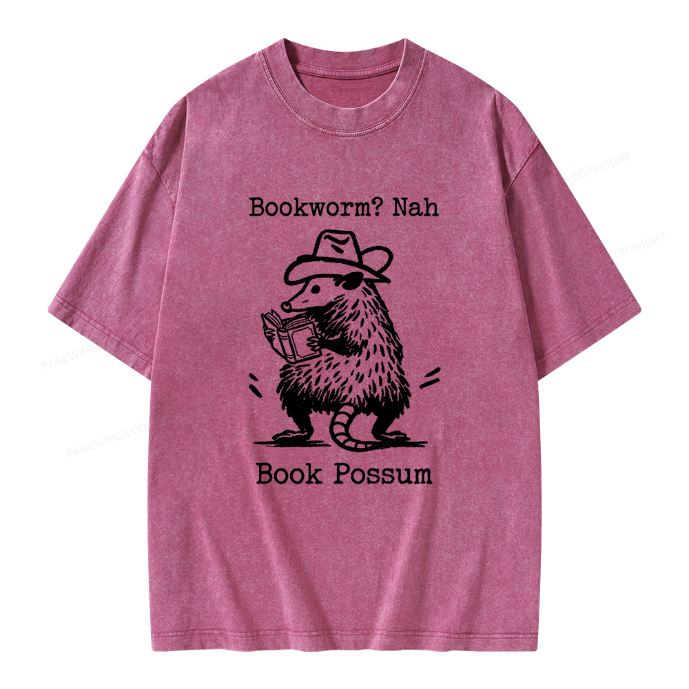 Pagewings Book Possum Unisex Washed T-shirt