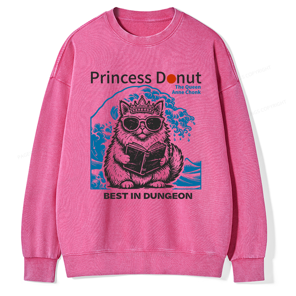 Pagewings Princess Donut Unisex Washed Sweatshirt