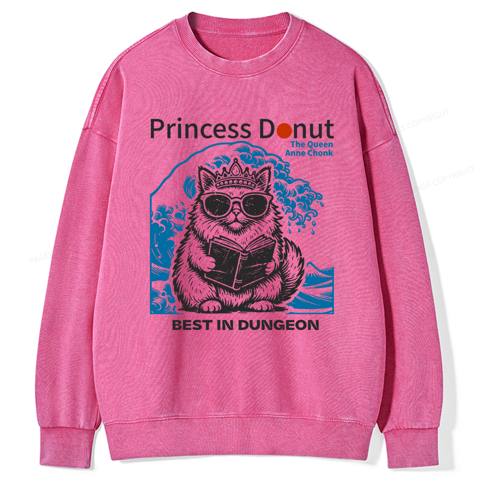 Pagewings Princess Donut Unisex Washed Sweatshirt