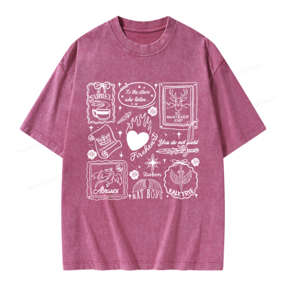 Pagewings Fireheart Unisex Washed T-shirt