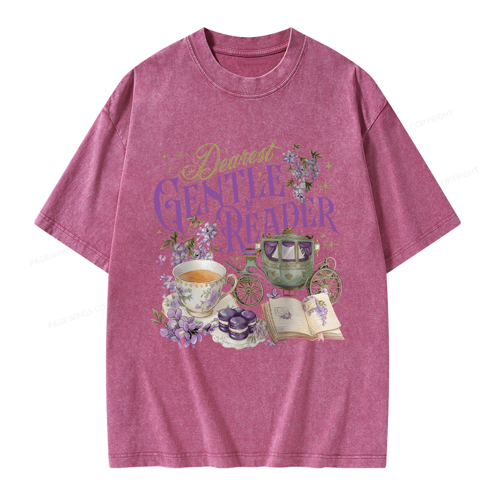 Pagewings Dearest Gentle Reader Unisex Washed T-shirt