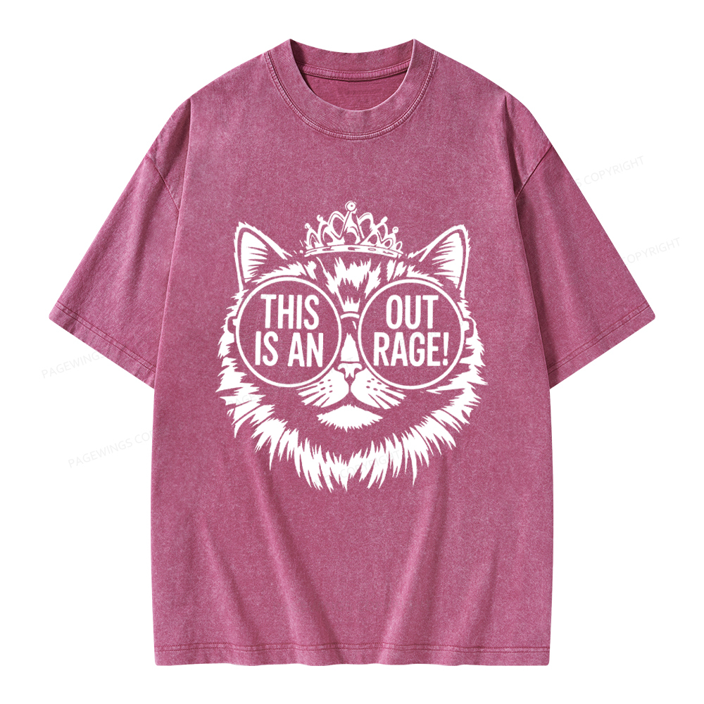 Pagewings This is an Outrage Unisex Washed T-shirt