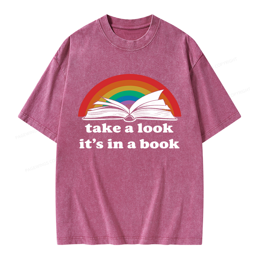 Pagewings Take A Look It’s In A Book Unisex Washed T-shirt