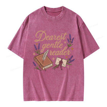 Pagewings Dearest Gentle Reader Unisex Washed T-shirt