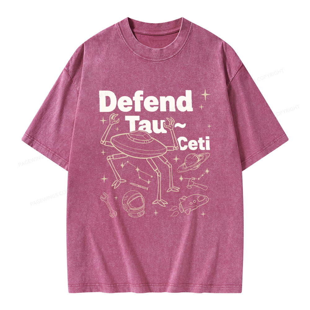 Pagewings Defend Tau Ceti Unisex Washed T-shirt