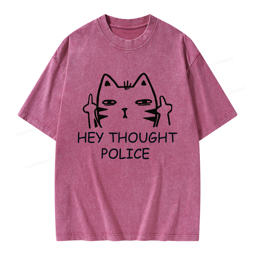 Pagewings Hey Thought Police Unisex Washed T-shirt
