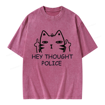 Pagewings Hey Thought Police Unisex Washed T-shirt