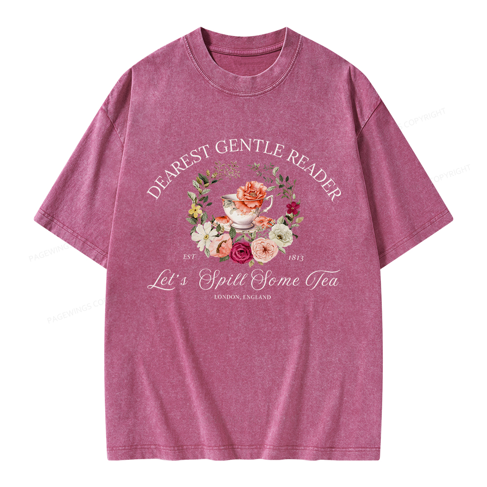 Pagewings Dearest Gentle Reader Unisex Washed T-shirt