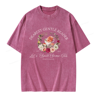 Pagewings Dearest Gentle Reader Unisex Washed T-shirt