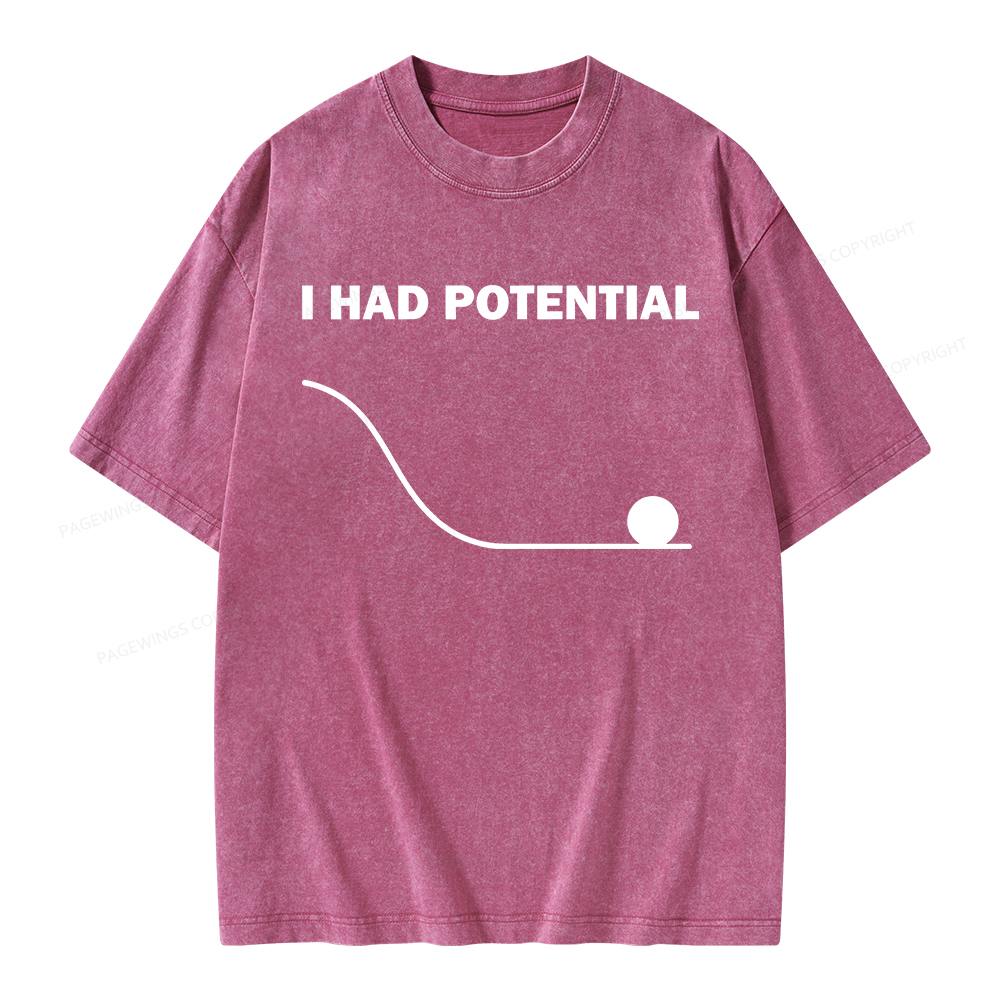 Pagewings I Had Potential Unisex Washed T-shirt
