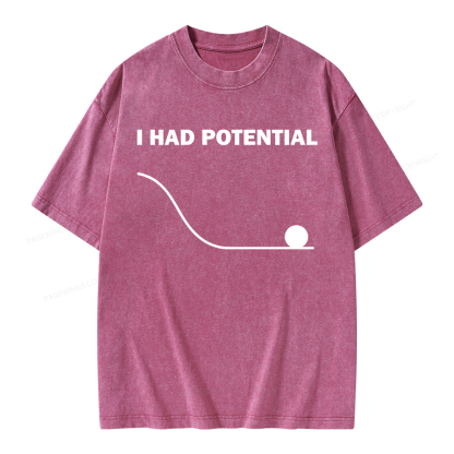 Pagewings I Had Potential Unisex Washed T-shirt