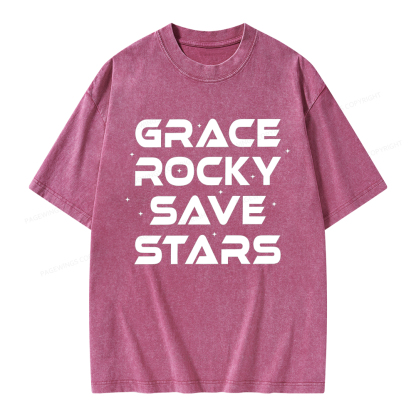Pagewings Grace Rocky Save Stars Unisex Washed T-shirt