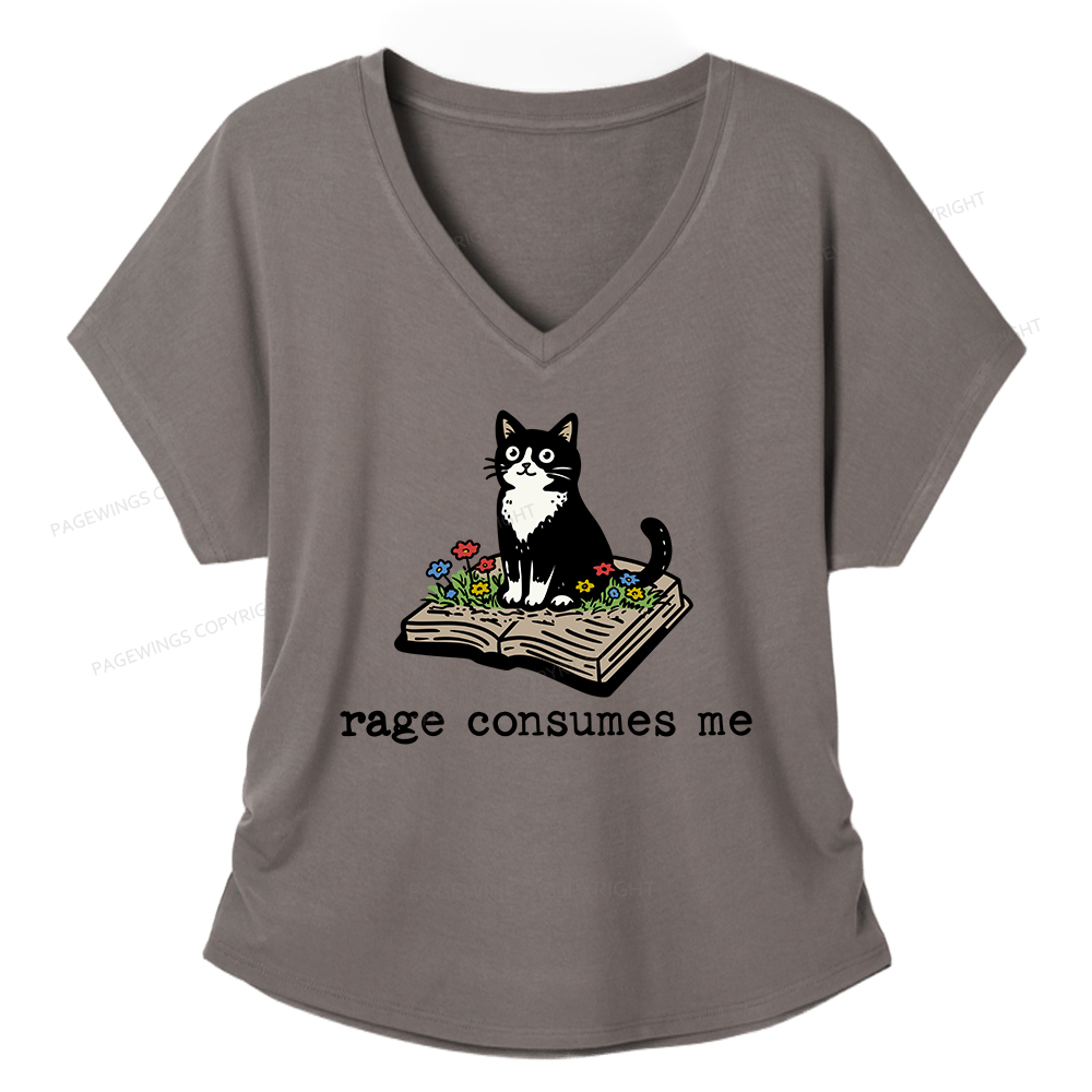 Pagewings Rage Consumes Me Women's Modal V-neck T-shirt  