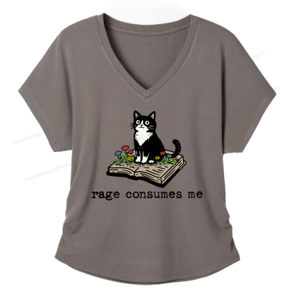 Pagewings Rage Consumes Me Women's Modal V-neck T-shirt  