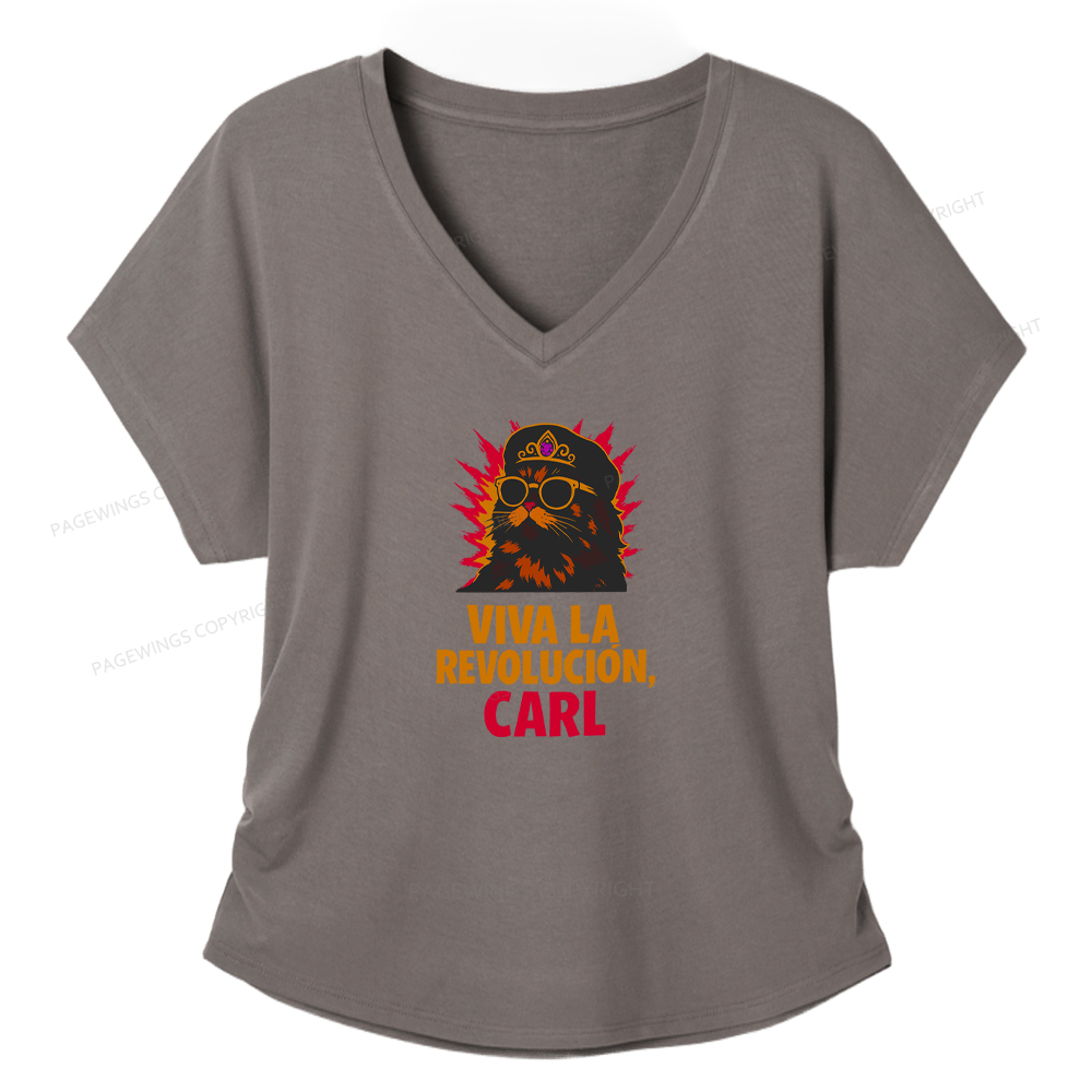 Pagewings Viva La Revolucion Soft Women's Modal V-neck T-shirt