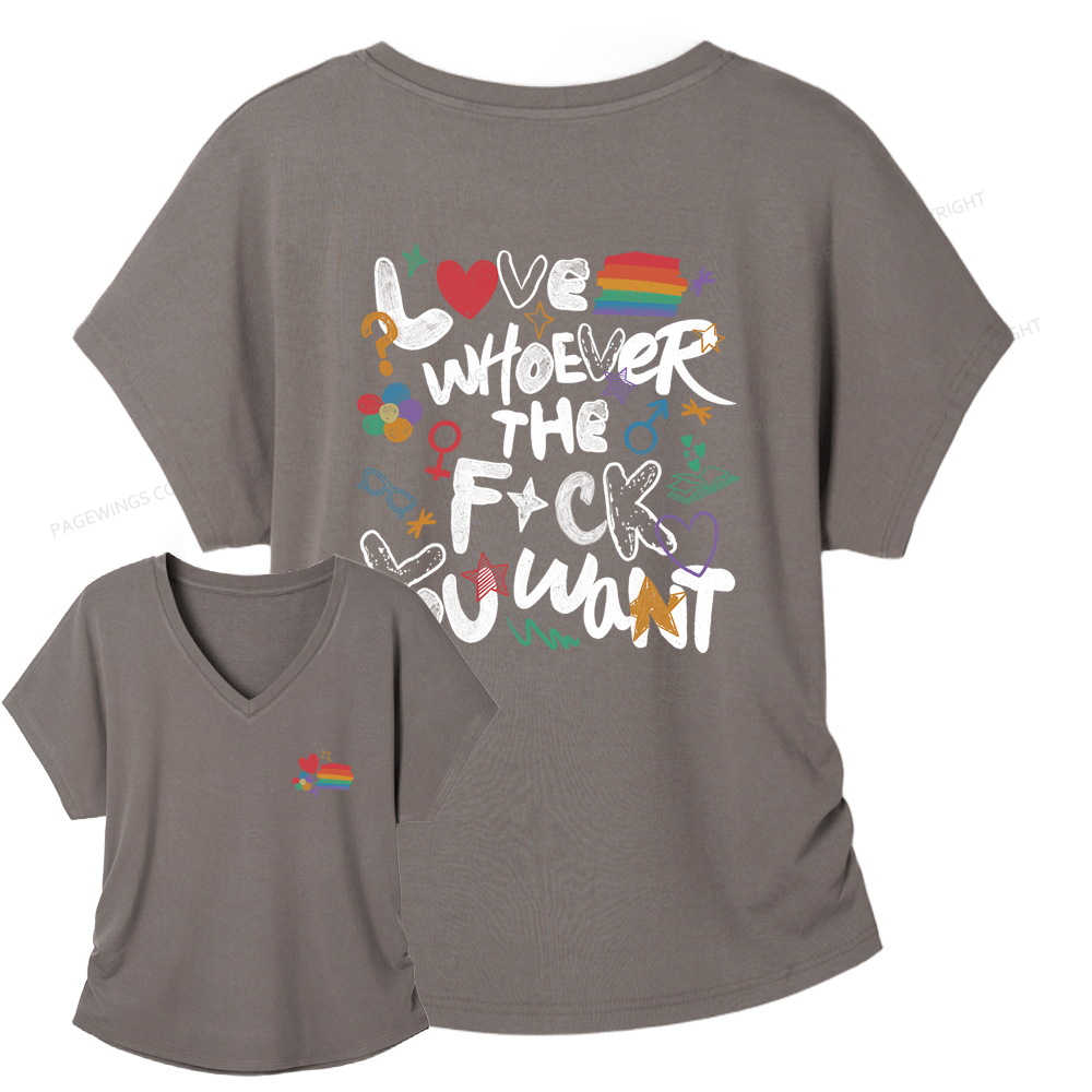 Pagewings Love Whoever The F*ck You Want Soft Women's Modal V-neck T-shirt