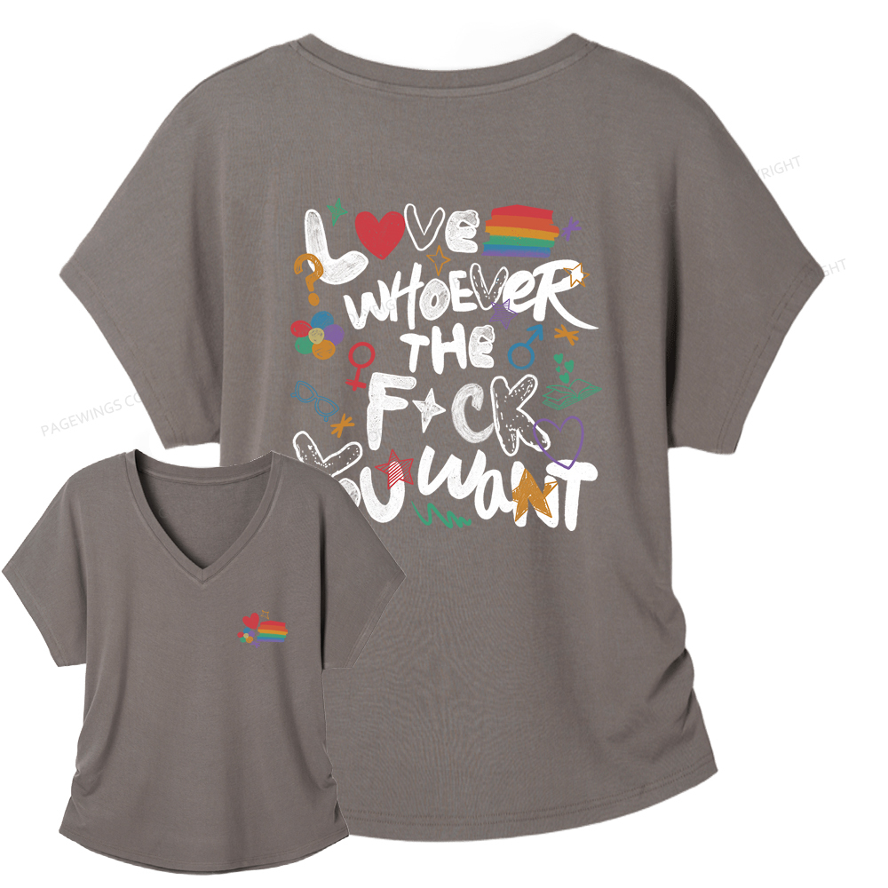 Pagewings Love Whoever The F*ck You Want Soft Women's Modal V-neck T-shirt