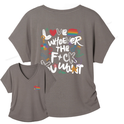 Pagewings Love Whoever The F*ck You Want Soft Women's Modal V-neck T-shirt