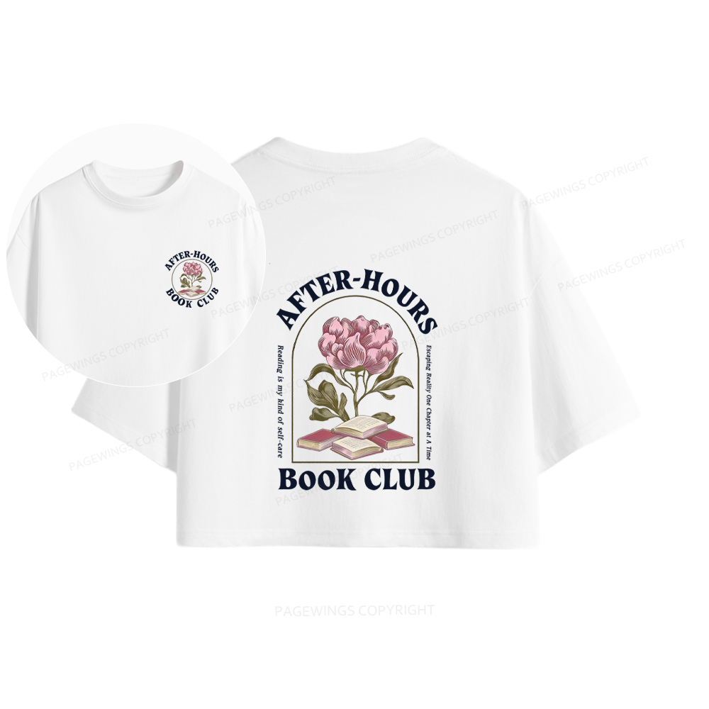 Pagewings After‑Hours Book Club Women Crop Tops