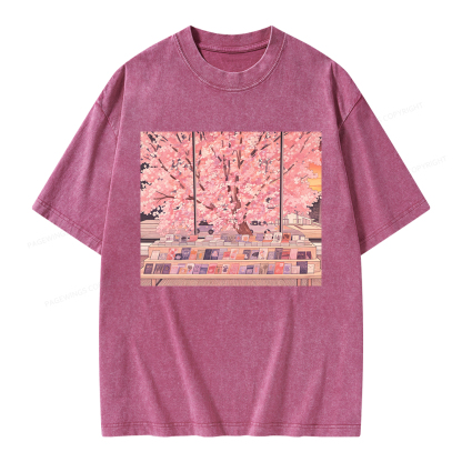 Pagewings Cozy Reading Unisex Washed T-shirt