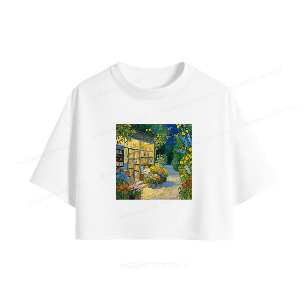 Pagewings Bookshop Women Crop Tops
