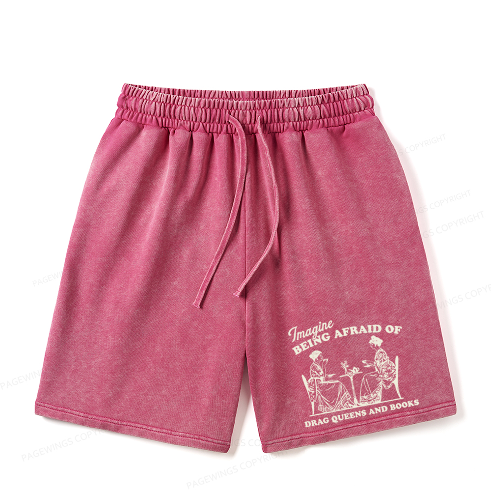 Pagewings Drag Queens Unisex Washed Shorts