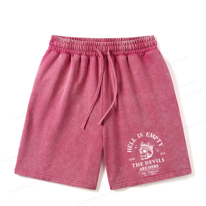 Pagewings Hell Is Empty And All The Devils Are Here Unisex Washed Shorts