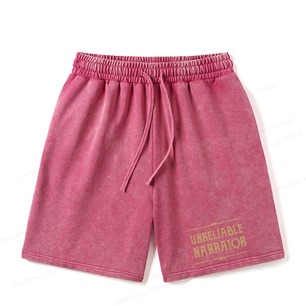 Pagewings Unreliable Narrator Unisex Washed Shorts