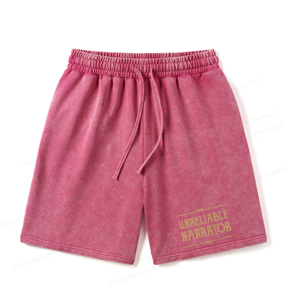 Pagewings Unreliable Narrator Unisex Washed Shorts