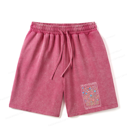 Pagewings Trans Rights Are Human Rights Unisex Washed Shorts