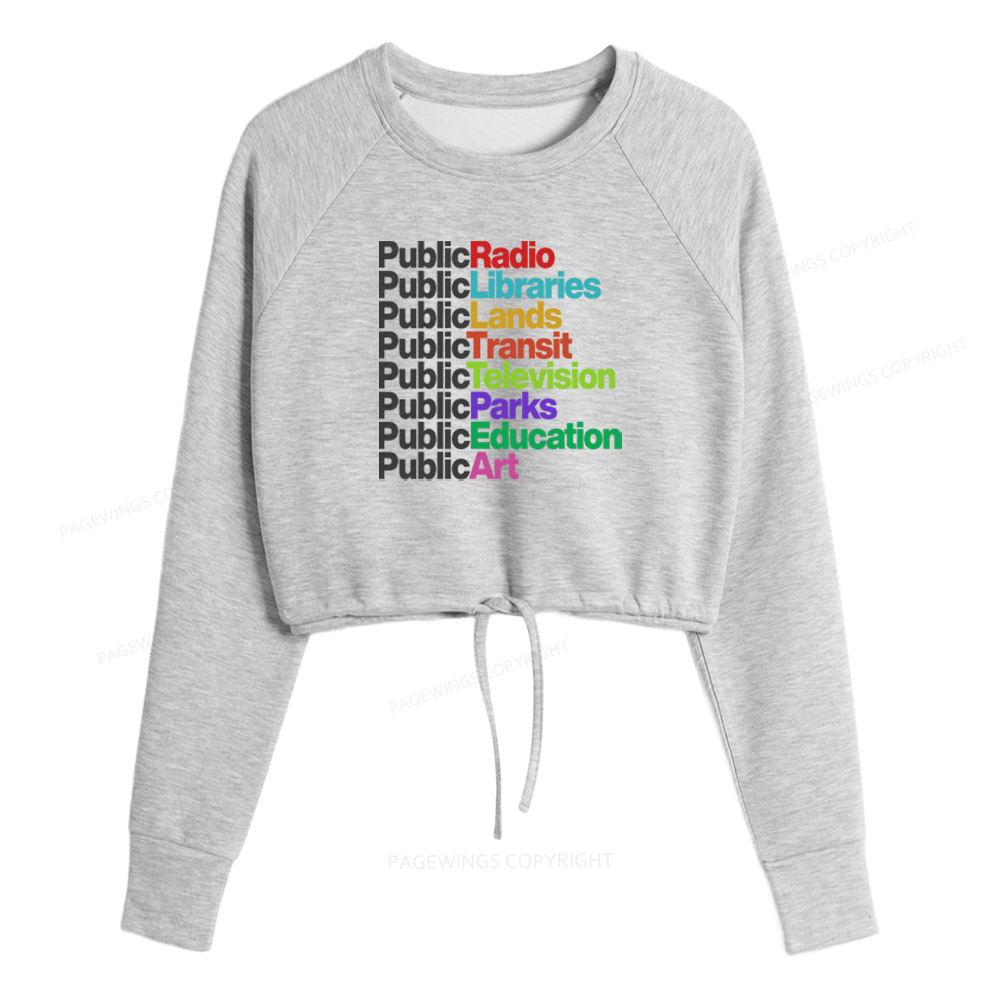 Pagewings Public Libraries Cropped Sweatshirt 