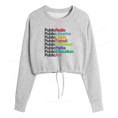 Pagewings Public Libraries Cropped Sweatshirt 