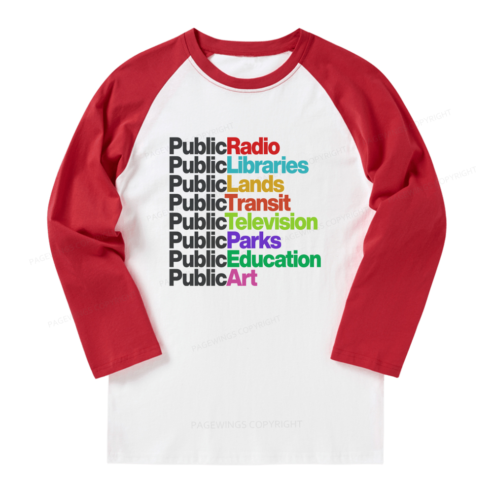 ]Pagewings Public Libraries Long Sleeve Raglan T-shirt