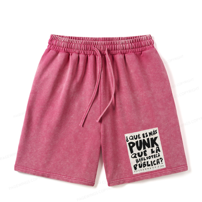 Pagewings What's More Punk Than The Public Library Unisex Washed Shorts