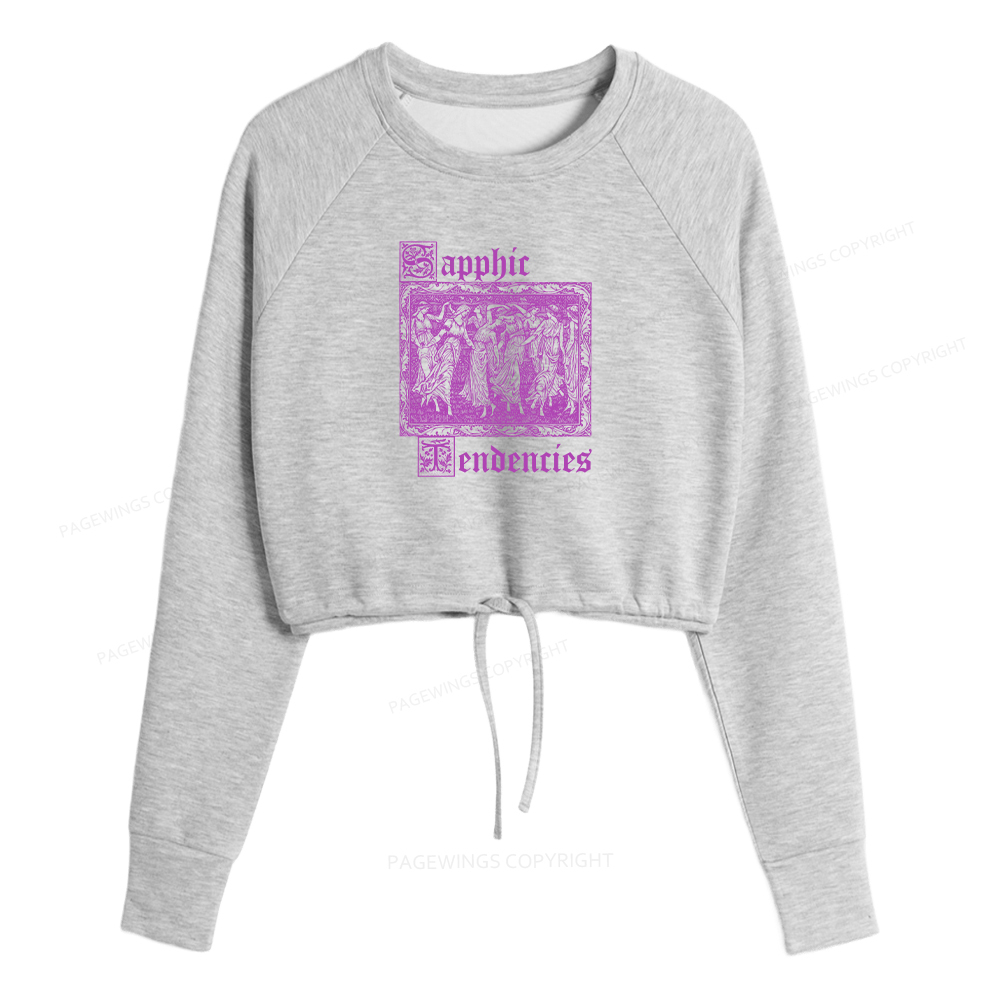 Pagewings Sapphic Tendencies Women Cropped Sweatshirt 