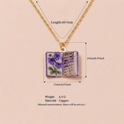 Pagewings Birth Flower Necklace