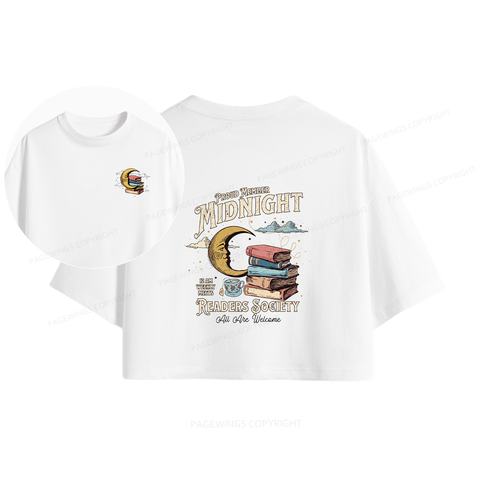 Pagewings Midnight Readers Society Women Crop Tops