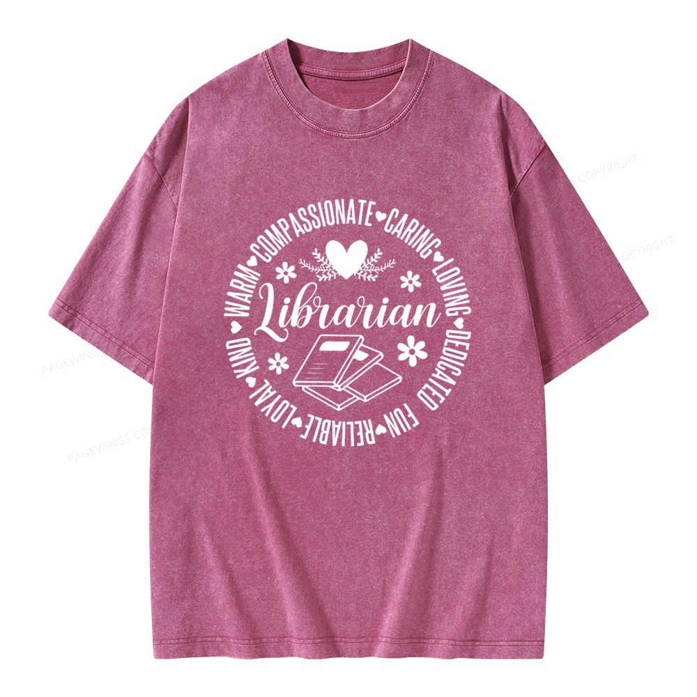 Pagewings Librarian Book Lover Unisex Washed T-shirt