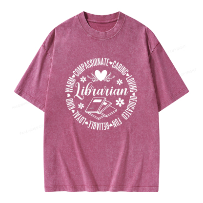 Pagewings Librarian Book Lover Unisex Washed T-shirt