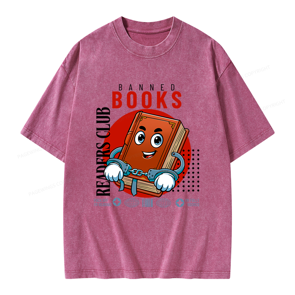 Pagewings Banned book readers club Unisex Washed T-shirt